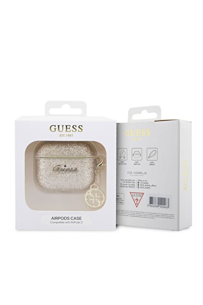 Guess Airpods 3. Nesil Uyumlu Kılıf Glitter 4g Charm Exclusive Tasarım