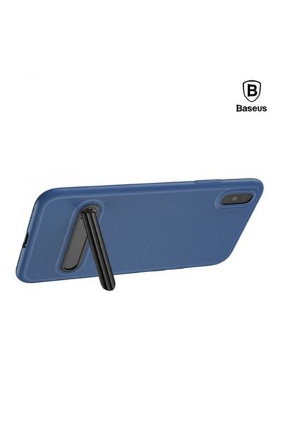 Fibaks Apple iphone x - xs case stand leather textured colorful original baseus cover