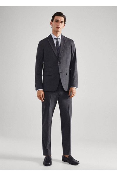MANGO Man Slim Fit Wool American Jacket