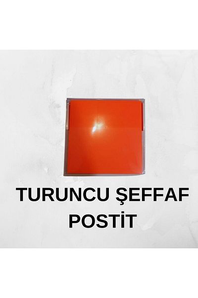 Rubenis 76X76 mm 50 Clear Orange Adhesive Note Paper - Yp Rps-153