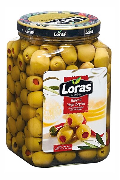 loras zeytin Loras Biber Dolgulu Yeşil Cam 900 Gr (181 - 200)