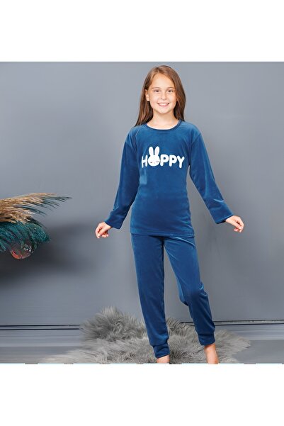 PİJAMMA KIZ ÇOCUK FİGÜRLÜ KADİFE PİJAMA TAKIMI