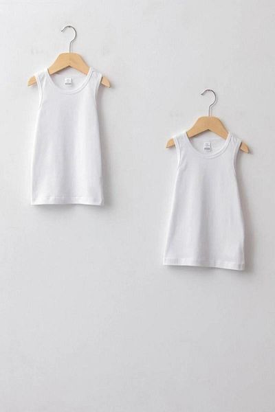 LC Waikiki Crew Neck Basic Baby Boy Undershirt 2-Piece (W1)