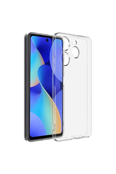 Fibaks Tecno Spark 10 Pro Kılıf Kamera Korumalı Renksiz Şeffaf Esnek Silikon Kapak