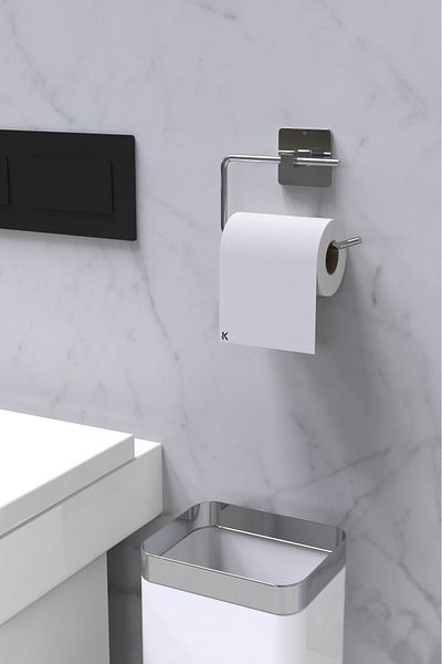 KARTEYA Adhesive Silver Toilet Paper Holder/Toilet WC Paper Holder