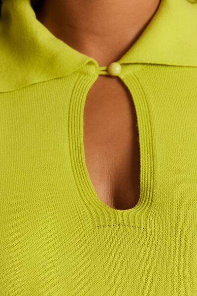 Trendyol Curve Πράσινο Πλεκτό πουλόβερ με λεπτομέρειες TBBAW24AN00016