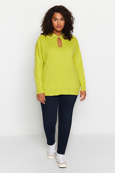 Trendyol Curve Zelený přední svetr z úpletu TBBAW24AN00016