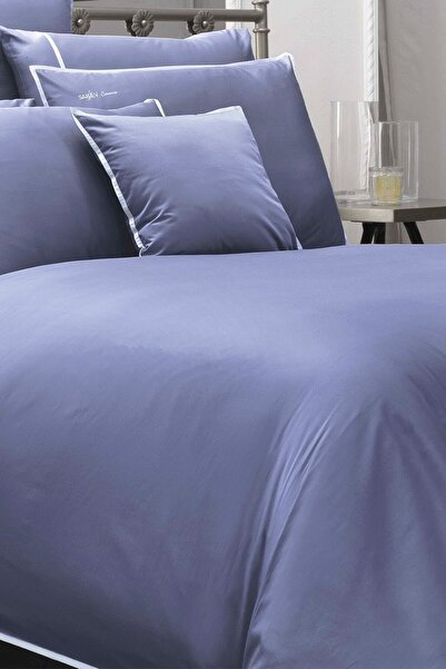 Sarev Sartoria Light Blue Double 500 TC 100% Cotton Satin Duvet Cover Set