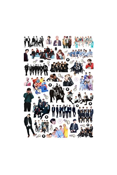 Ororabutik Set de autocolante Kpop Bts 55 bucăți - Set de autocolante Scrapbo...