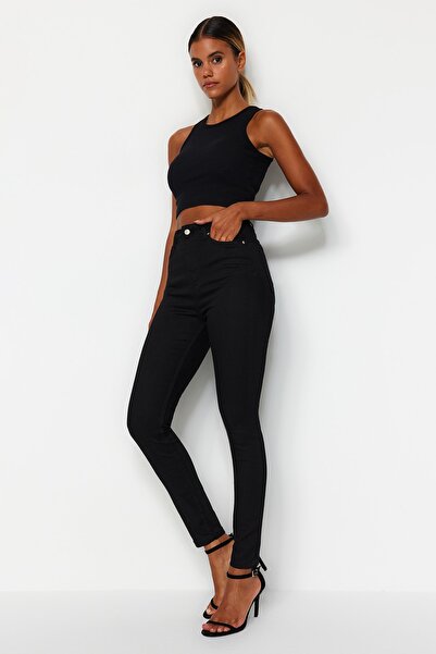 Trendyol Collection Black Push up High Waist Stretchy Skinny Twoss23Je00078