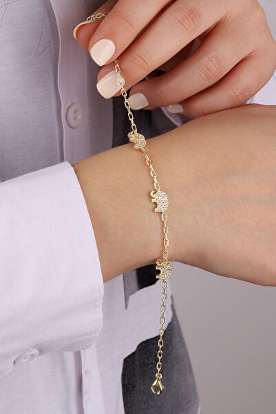 Else Silver Ataç Zincirli Tria Fil Gümüş Bileklik