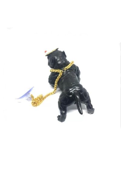 APEXİ Black Pitbull Auto Decoration Glove Box Ornament - Simulation Dog Chained Model
