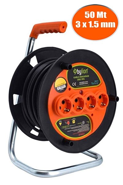 Bylion Makaralı Seyyar Uzatma Kablosu 3x1.5 Mm (50 Metre)