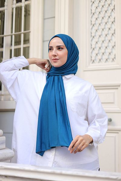 shalby Χιτζάμπ Βαμβακερό Σάλι Indigo