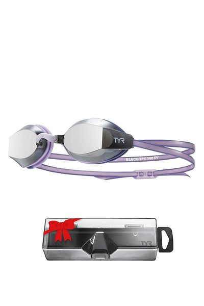 TYR Sport TYR BlackOps 140° Silver/Purple Mirrored Children's Swimming Glasses, Children's Training Glasses