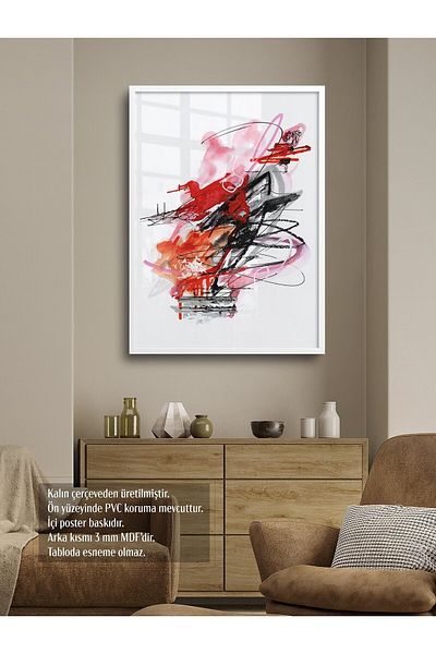 HOMEPACK Μονός πίνακας με χοντρό πλαίσιο PVC προστατευμένο σχέδιο Αφηρημένος αφηρημένος πίνακας τοίχου TX006