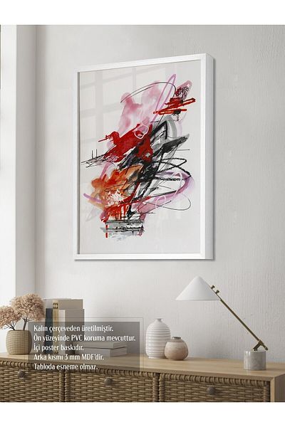 HOMEPACK Μονός πίνακας με χοντρό πλαίσιο PVC προστατευμένο σχέδιο Αφηρημένος αφηρημένος πίνακας τοίχου TX006