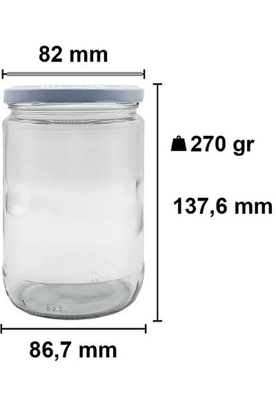Paşabahçe 6 Pieces 660cc Glass Transparent Metal Lid Tomato Canned Jam Jar