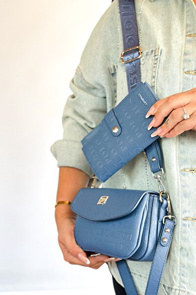 Just Polo حقيبة كتف نسائية يومية صغيرة الحجم بحزامين 4086 PETROL COMBIN