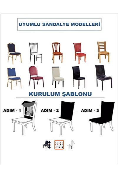 GüzelEvim Tekstil Likralı Pitikare Desen Haki yeşil Renkli Lastikli 6'lı Sandalye Kılıfı