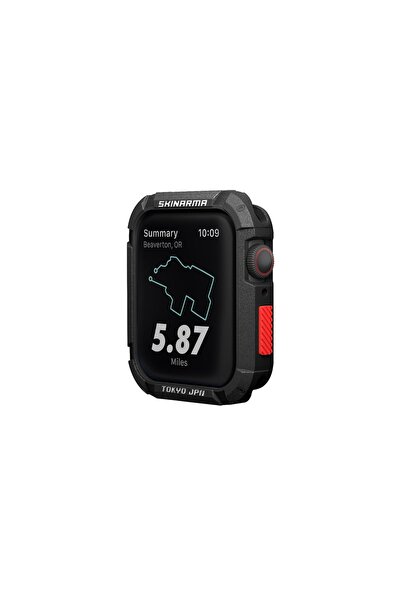 Skinarma Watch 44mm Kurono Buzlu Tasarım Sert Pc Kasa Koruyucu Siyah-siyah