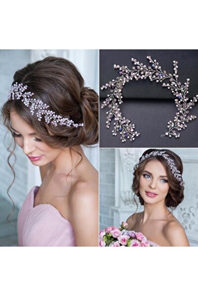 bba new trend إكسسوار شعر العروس تاج العروس الفضي 100% كريستال (ليس حجرًا ملونًا JANJANLI كريستال STONE)