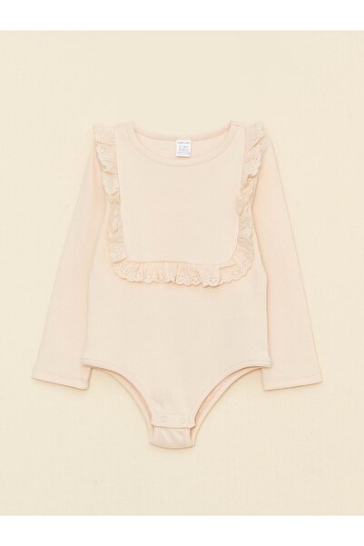 LC Waikiki Crew Neck hosszú ujjú Basic Baby Girl Snap Body