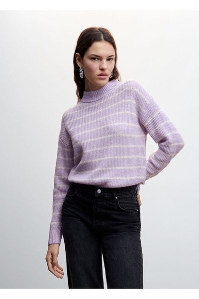 MANGO Woman Pulover Lurex cu dungi