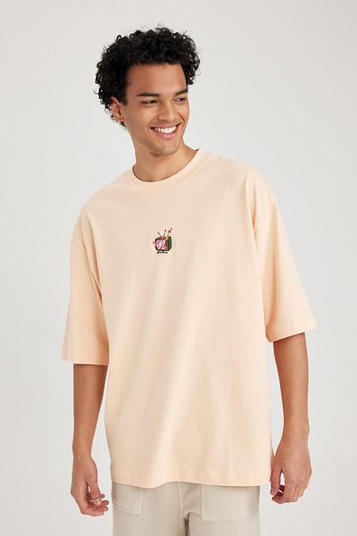 DeFacto Loose Fit Crew Neck Printed Short Sleeve T-Shirt B2314ax23hs