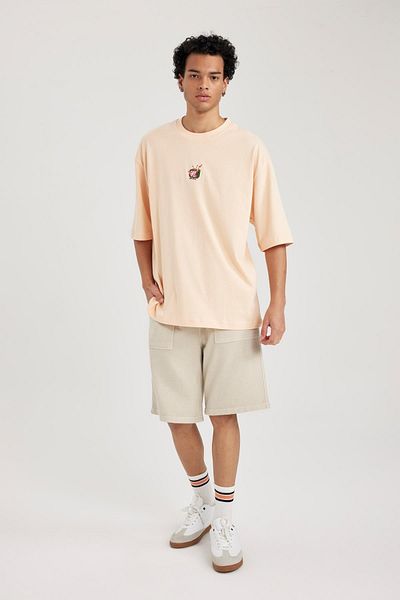 DeFacto Loose Fit Crew Neck Printed Short Sleeve T-Shirt B2314ax23hs