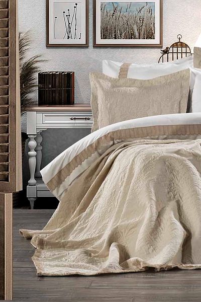 ZEBRA CASA Versay Coffee 8 Piece Duvet Cover Set and Bed Cover Set