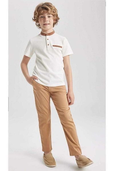 OliveYouMom Boy's Regular Fit Gabardine Lycra Trousers (adjustable waist)