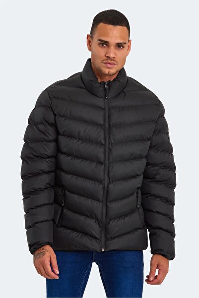 Slazenger HEAR IN Erkek Şişme Siyah Mont & Kaban