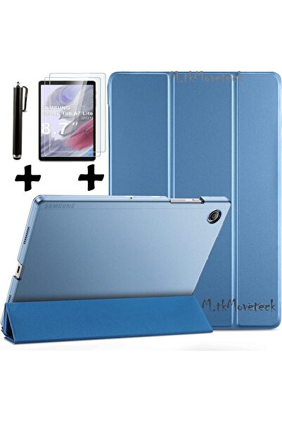 m.tk moveteck Samsung Galaxy Tab A7 Lite 8.7 Inç Sm-t220 Tablet Kılıfı Akıllı Smart Uyku Modlu + Ekran Camı +Kalem
