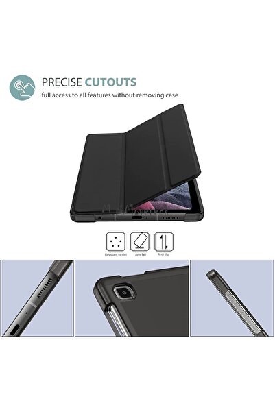 m.tk moveteck Samsung Galaxy Tab A7 Lite 8.7 Inç Sm-t220 Tablet Kılıfı Akıllı Smart Uyku Modlu + Ekran Camı +Kalem
