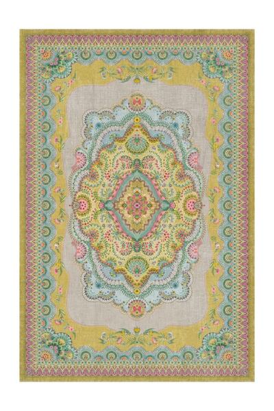 Rugs Modern Halı Rosa Hardal Sarısı Pastel Çiçek Desenli Bordür Çerçeveli Dok...