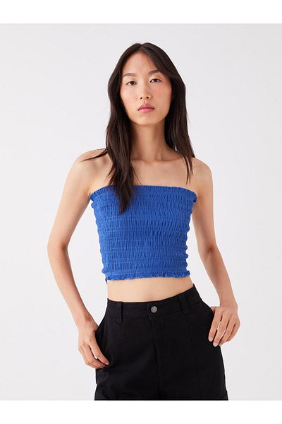 LC Waikiki Strapless Plain Crop Women's Blouse