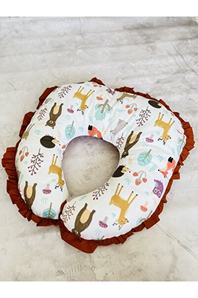 JUNİPERUS Fırfırlı Emzirme Yastığı Ve Destek Minderi Çift Taraflı %100 Pamuk ...