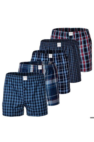 MG-1 Herren Web-Boxer, 5er Pack - Klassische Boxer-Shorts, gemustert, Spar-Pack