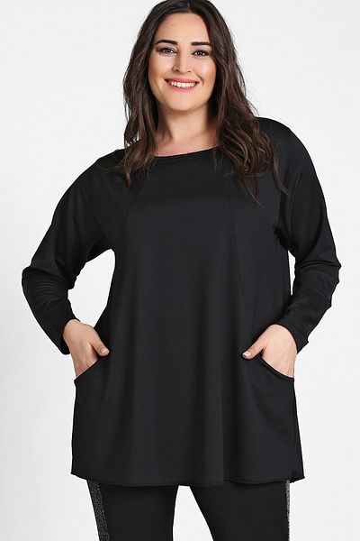Curvy Trend Piece Tunic with Pockets