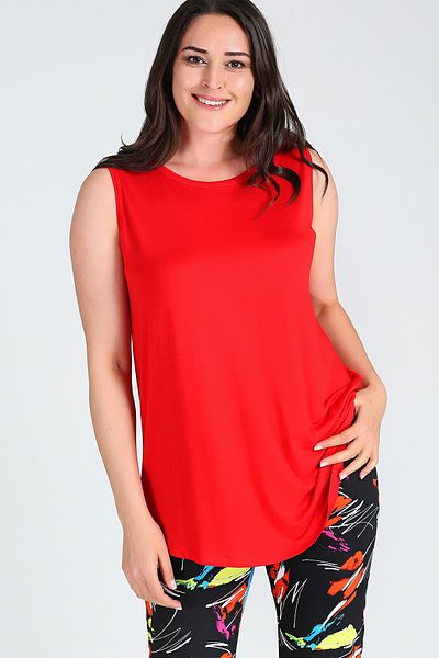 Curvy Trend Plus Size Sleeveless Viscose Basic Blouse