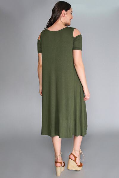 Curvy Trend Φόρεμα βισκόζης χαμηλού ώμου