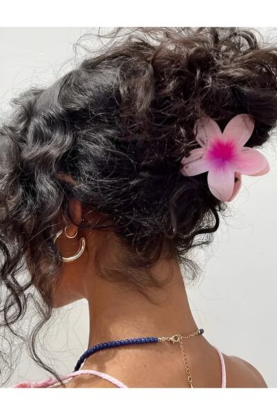 İLKYAZ Accessory Lotus Flower Shiny Acrylic Women Latch Buckle