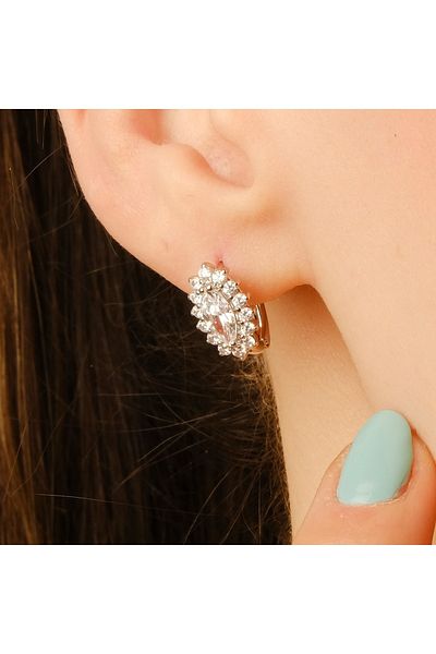 Lekka Design Women's Non-Tarnish Steel Luxury Jewelry Silver Colored Evening Dress Earrings