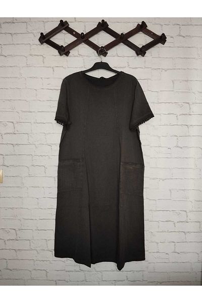 anne moda ankara Μονόχρωμο ύφασμα Voile Φόρεμα από βαμβακερό ύφασμα
