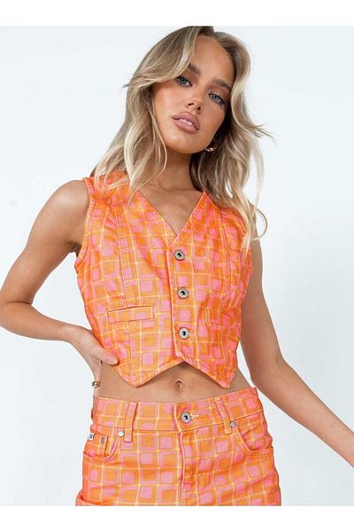 BPM Ragged Priest Women's Crop Vest - Stylish and Comfortable Design