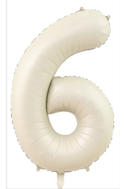 Ekin Süs Cream Color Foil Number Balloon
