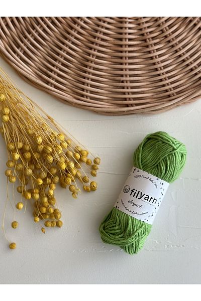 Filyarn Baby Cotton 100% Cotton Punch, Knitted, Amigurumi 25 Gr Cotton Yarn - Light Green