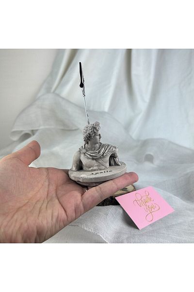 oasis decoration Mink Antique Apollo Pedestal Sculpture Note Holder, Photo Holder