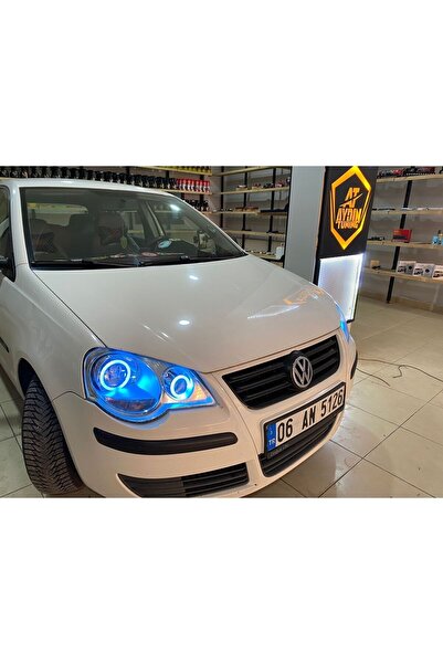 at aydın tuning Vw Polo Mk4 Uyumlu - Far Içi 4lü O Tip Rbg Angel 16 Renkli Ku...